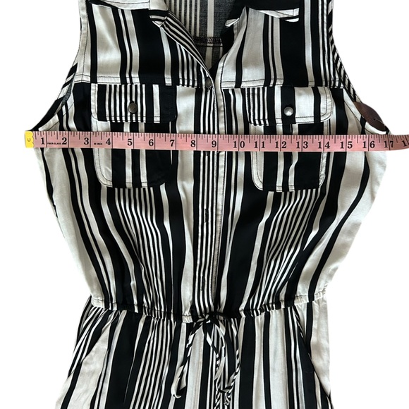 Bebop Black and White Striped Button Down Jumpsuit S - Picture 9 of 13